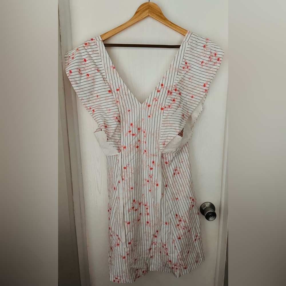 Club Monaco Cream and Black Striped Garment